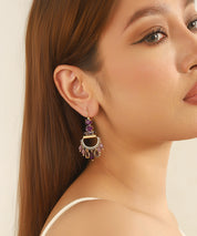 Boucles d’oreilles pendantes pampilles dentelle – 26AHBOL022