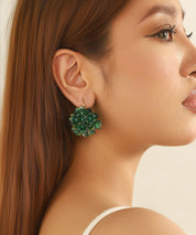 Boucles d’oreilles pendantes fleurs & perles crochet – 26AHBOL057