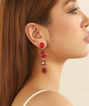 Boucles d’oreilles pendantes multicolores cristal – 26AHBOL039