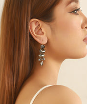 Boucles d’oreilles pendantes strass pampilles – 26AHBOL021