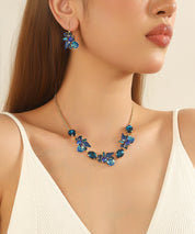 Collier fleurs et strass en verre multiformes – 26AHCC002
