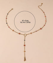Collier Y en Acier Inoxydable avec pierres 25CA010